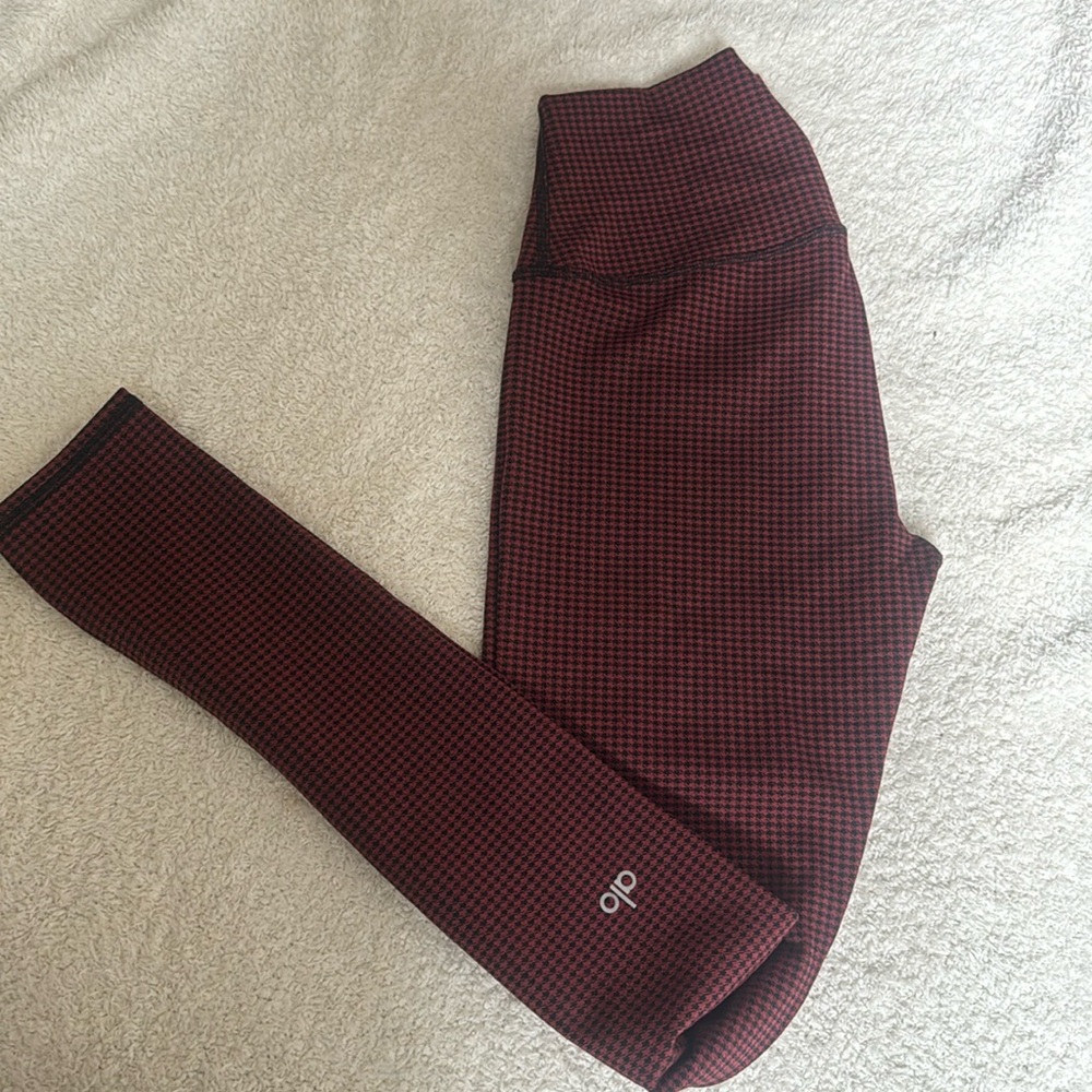 ALO Yoga Red and Black Leggings